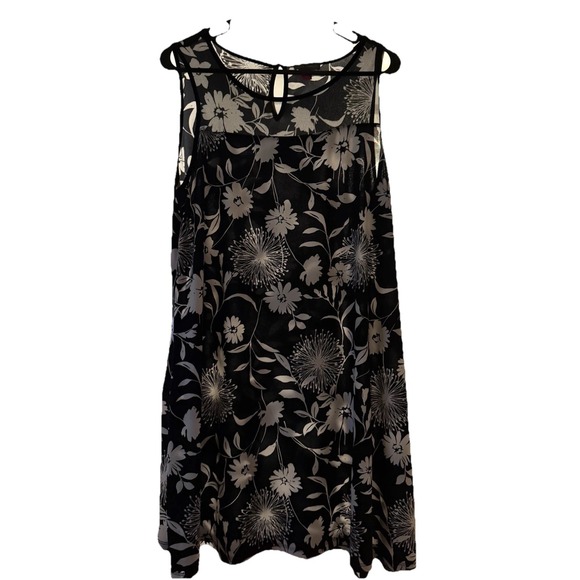 Vince Camuto Dress Sleeveless Vacation Sheer Upper Chest Trim Size Large Fairy - Picture 2 of 2